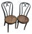 Pair of Mid 20th Century Black Bentwood Cafe Chairs With Cane Seats For Sale