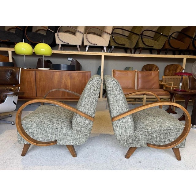 Art Deco Lounge Chairs by Jindrich Halabala, Set of 2 For Sale - Image 14 of 18