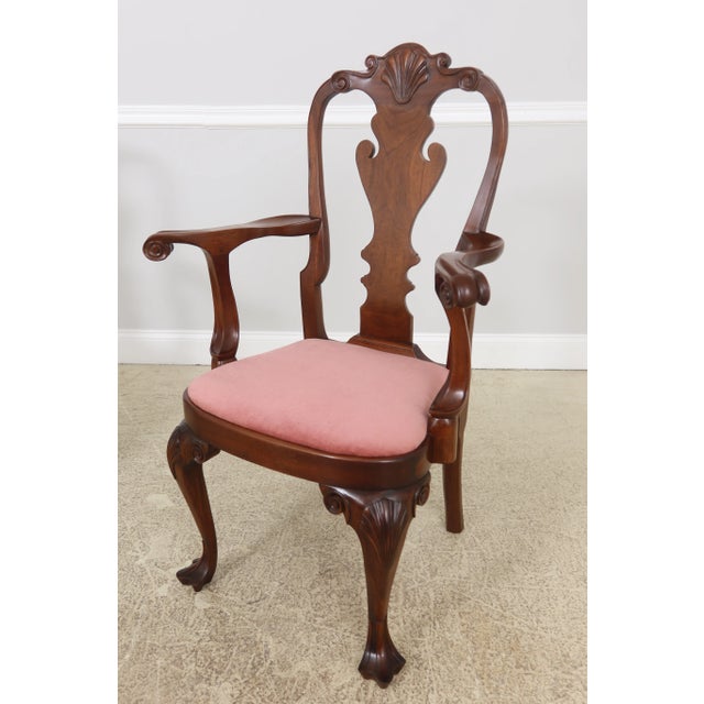 C.1980 Solid Mahogany Fine Carved Details High Quality Construction Drake Feet Philadelphia Queen Anne Style - Copies Of...