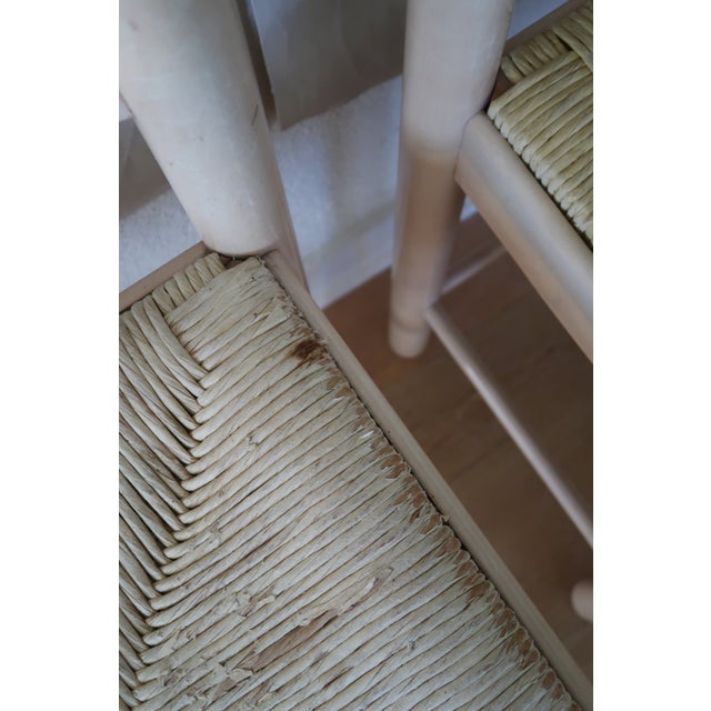 1980s Loewenstein Postmodern Rush Seat Counter Stools For Sale In Los Angeles - Image 6 of 9