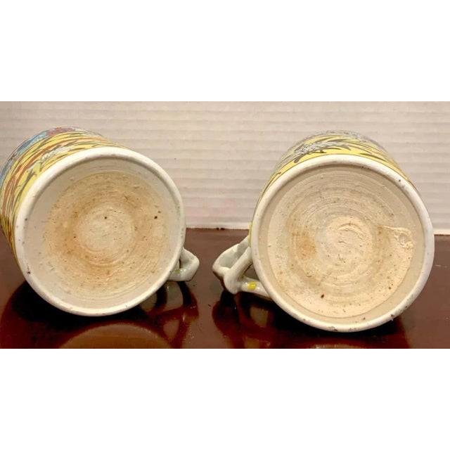 Chinese 19th Century Chinese Export Famille Verte Yellow Dragon Motif Mugs - a Pair For Sale - Image 3 of 11