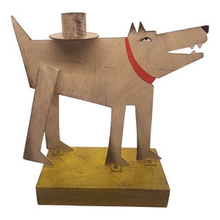 Vintage Canadian Artisan Acme Animal Candleholder, Signed For Sale