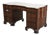 1950s Serpentine Front Baker Mahogany Leather Top Pedestal Writing Desk For Sale