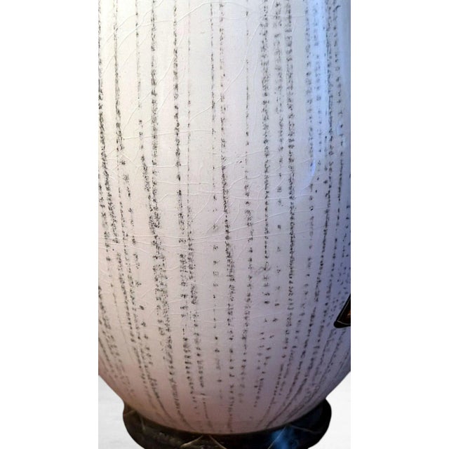 1960s Mid-Century Modern Ceramic Vase With Stylized Girl and Geometric Motifs For Sale - Image 16 of 18