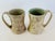 1990s Art Studio Pottery Brown Speckled Handled Mugs, a Pair. Hand crafted pottery mugs, with nice big handles. Green...