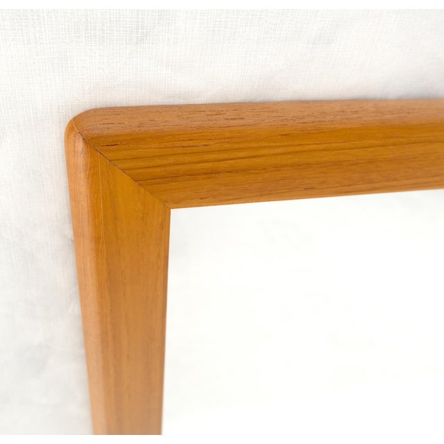 Solid Teak Frame Danish Mid Century Modern 32x44 Rectangle Wall Mirror Mint!