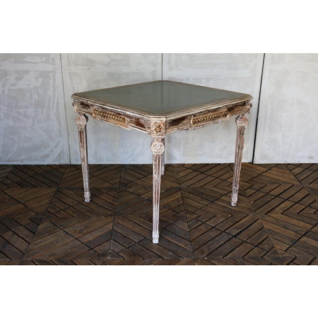 1930s Italian Neoclassical Leather-Top Game Table / Center Table For Sale - Image 4 of 18