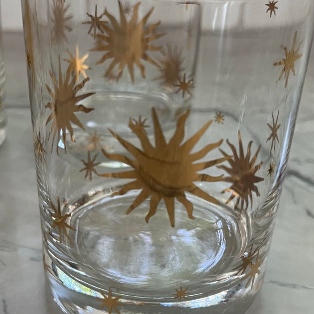 Vintage Culver Gold Celestial Glasses - Set of 8 For Sale - Image 12 of 12