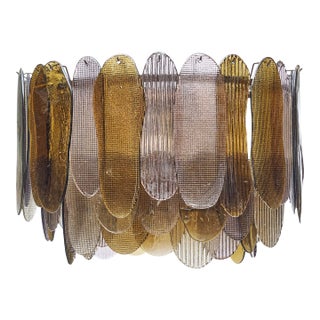 Murano Glass Purple and Amber Chandelier For Sale