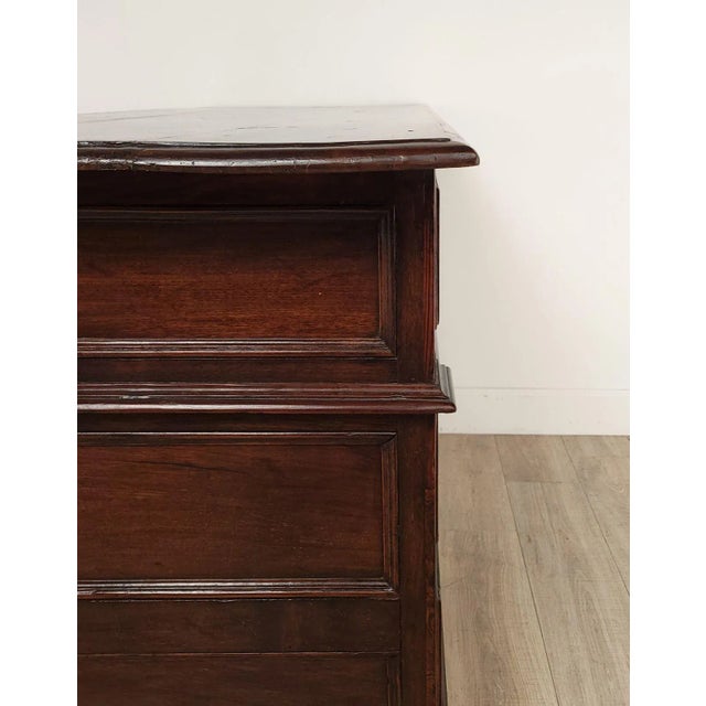 Brown 18th or 19th Century Italian or Spanish Baroque Chest in Oak or Elm, Circa 1800 For Sale - Image 8 of 12