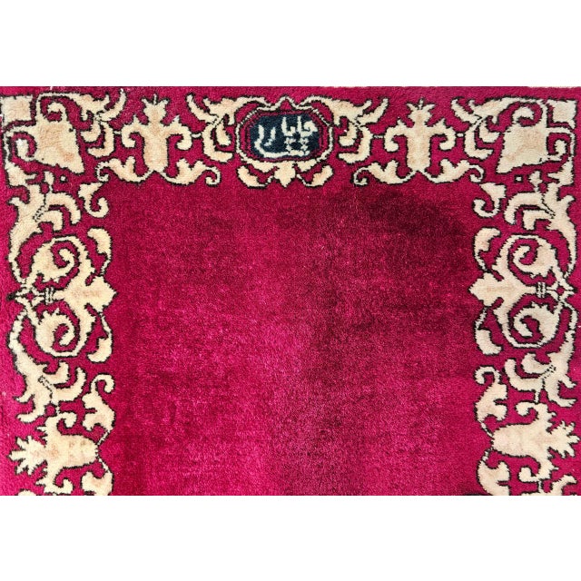 Persian Vintage Tabriz Long Runner, Hand-Knotted Wool, Open Field Pattern, Crimson Red & Ivory, 3x19 For Sale - Image 3 of 8