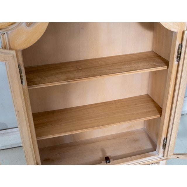 1970s Italian Style Carved 2 Door Hanging Wall Cabinet For Sale - Image 10 of 17