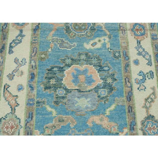 Turkish Oushak Runner Rug 2'11" x 13'2" #17192 For Sale In Houston - Image 6 of 8