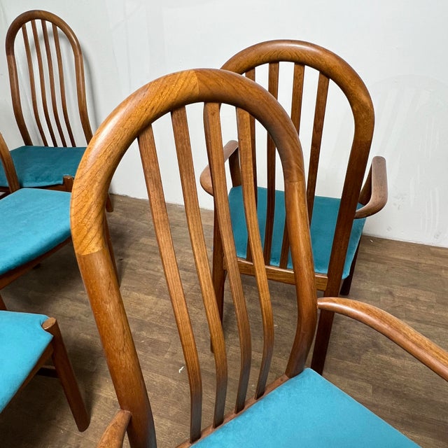 1970s C. 1970s Schou Andersen Danish Teak Highback Dining Chairs - Set/8 For Sale - Image 5 of 10