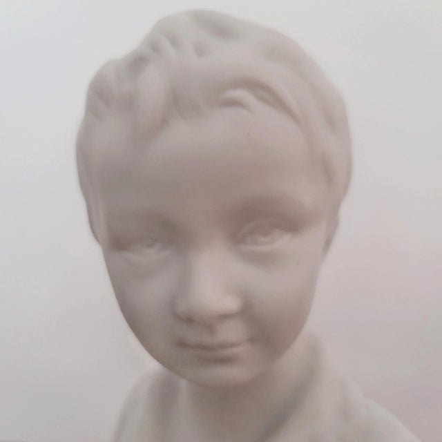 Limoges Bisque Porcelain Brongniart Children Busts After Houdon by Tharaud, a Pair For Sale In West Palm - Image 6 of 13