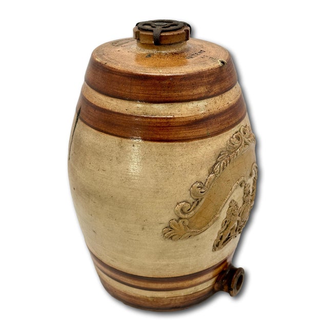 Antique Stephen Greens Lambeth Salt Glaze Stoneware 2 Gallon English Pub Brandy Dispenser Cask - Circa 1840s For Sale - Image 14 of 18