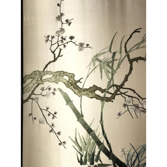Chinese 1980 Traditional Chinese Silk Embroidery of the Four Seasons For Sale - Image 3 of 11
