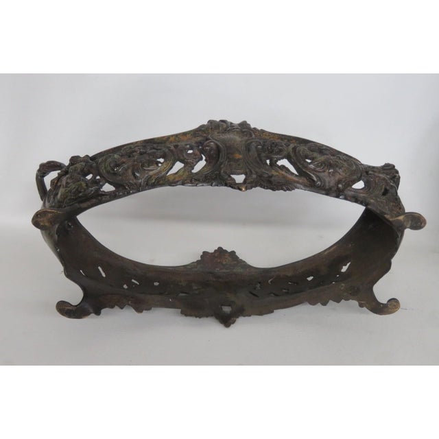 Metal Jardiniere Planter Rococo Style Scrollwork Footed Centerpiece Bowl 4957b For Sale - Image 12 of 18