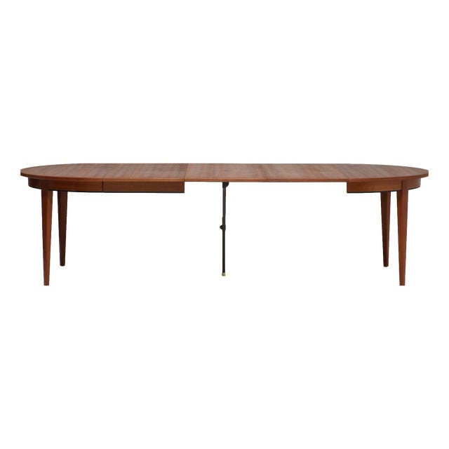 Model 55 Extendable Dining Table in Teak by Omann Jun, Denmark, 1960s For Sale