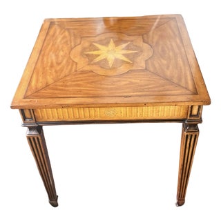 Theodore Alexander Madrid Collection Inlaid Wood Louis XVI Italian Side Table For Sale