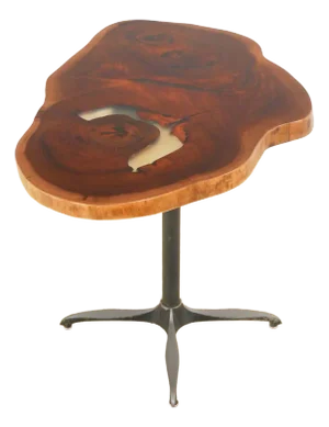Handcrafted Live Edge Mahogany Wafer Bistro Table