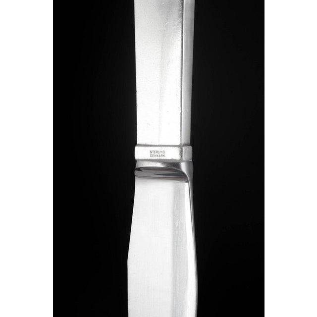 Parallel Lunch Knives by Oscar Gundlach-Pedersen for Georg Jensen, 1940s, Set of 4 For Sale - Image 4 of 6