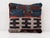 Handcrafted small accent pillow made from a vintage handwoven Turkish kilim, featuring deep indigo, charcoal, ivory,...