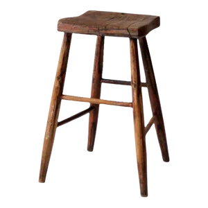 Antique Sadldle Seat Wooden Stool