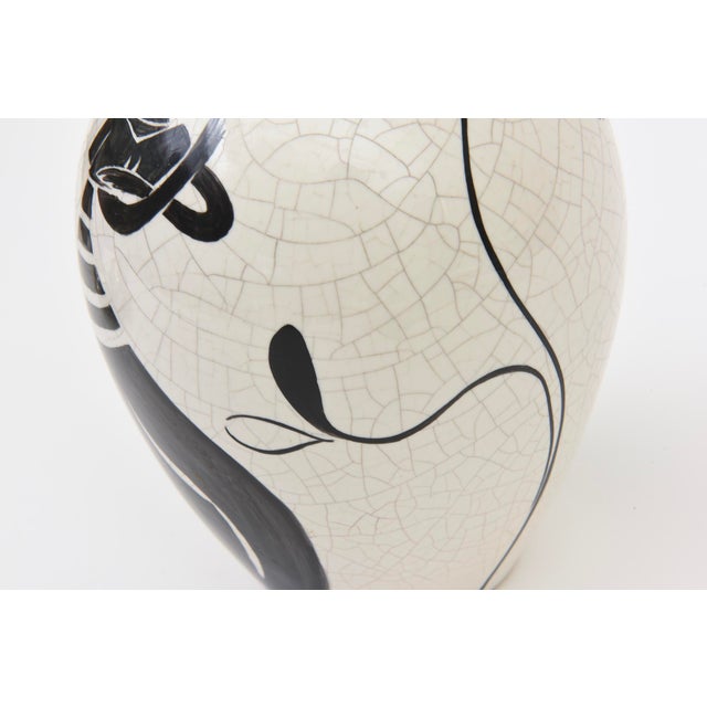 Ceramic Mid Century Modern Rare Heidi Bohmer Crackled Ceramic Vessel or Vase, 1950's, Germany For Sale - Image 7 of 10