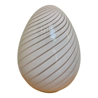 1970s Vintage Swirl Glass Murano Attributed Egg Lamp For Sale