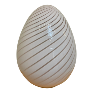 1970s Vintage Swirl Glass Murano Attributed Egg Lamp