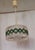 Vintage Ceiling Lamp with Round Clear Plastic Shade and Green Fabric Trim from ME, 1970s For Sale - Image 6 of 8