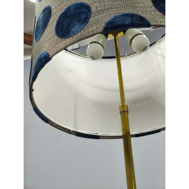 Hollywood Regency Brass Floor Lamp with Romo Shade, Italy, 1950s For Sale - Image 6 of 11