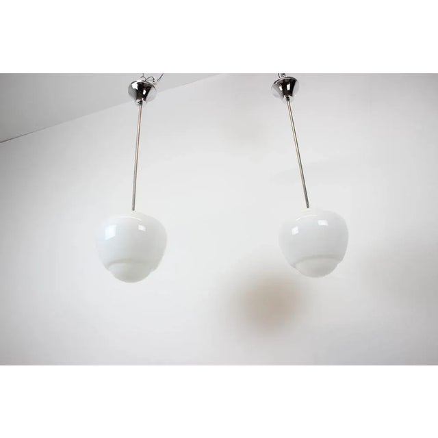 Made in Czechoslovakia. Made of Glass, chrome. New Cabling 1x60W,E27 or E26 bulb. Re-polished. Good Original condition. US...