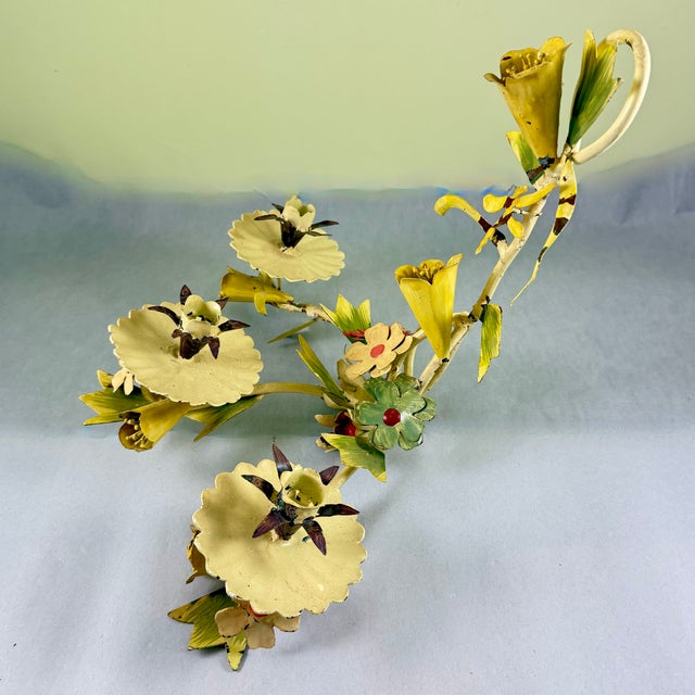 Italian Floral Tôle Peinte Candle Sconces, a Pair For Sale - Image 16 of 18