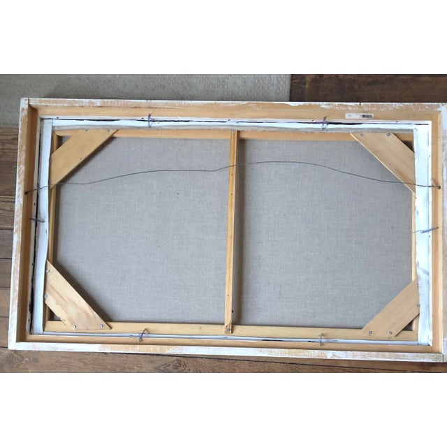 Original painting on stretched canvas 22 x 39 signed upper middle overall size with original painted wood frame is 24.5 x...