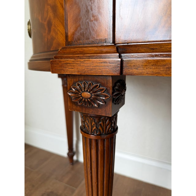 1940s Joseph Gerte Custom Demilune Inlaid Mahogany Server or Sideboard For Sale - Image 12 of 12