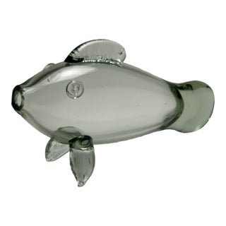 1980s Hand Blown Glass Fish Decor For Sale