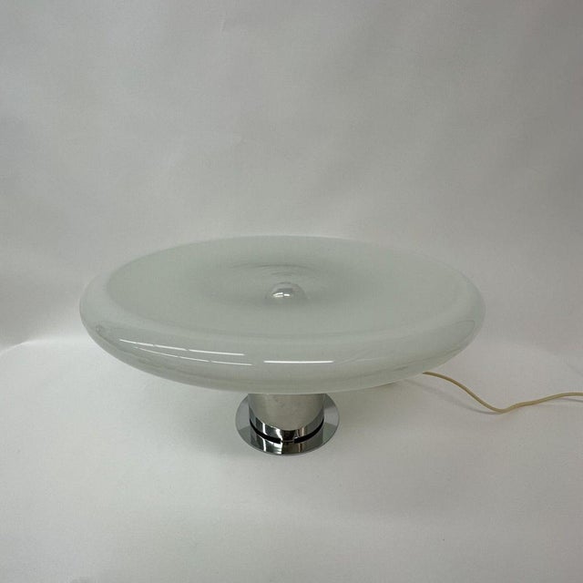 Large Italian UFO Glass Table Lamp, 1970s For Sale - Image 17 of 18