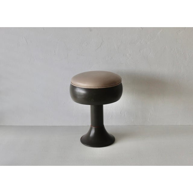 Vintage Space Age Tulip Style Pedestal Stool Swivel Padded Seat For Sale - Image 15 of 18