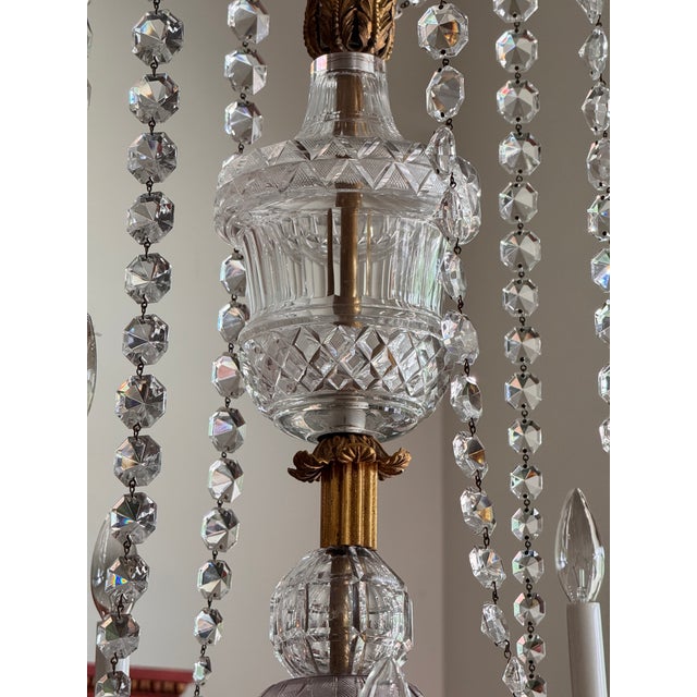 Metal Early 19th Century Anglo-Irish Crystal and Gilt Bronze Chandelier For Sale - Image 7 of 11