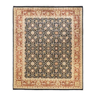 Mogul, One-of-a-Kind Hand-Knotted Area Rug in Black, 8' 2" x 9' 10" For Sale