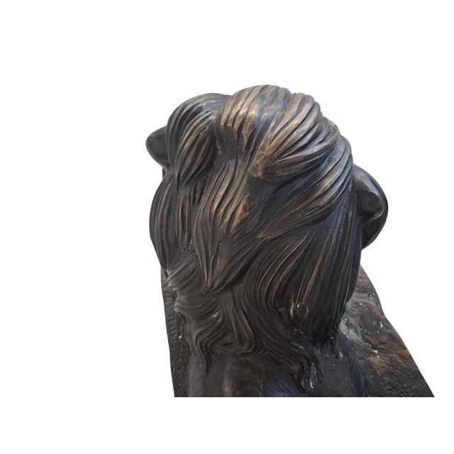 Monumental Bronze Lions, 1980, Set of 2 For Sale - Image 10 of 18