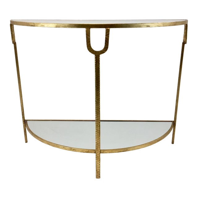 Modern Gold Gilt Finish DemiLune Console Table Chairish
