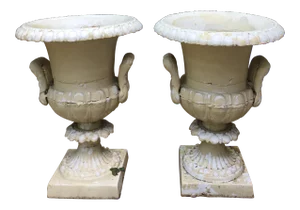 Cast Iron Urns - A Pair