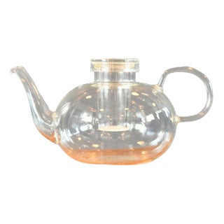 Bauhaus Glass Tea Pot by Wilhelm Wagenfeld for Schott and Gen Mainz, 1930s For Sale