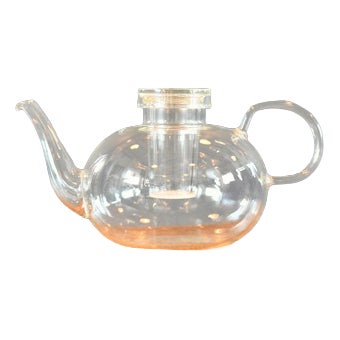 Bauhaus Glass Tea Pot by Wilhelm Wagenfeld for Schott and Gen Mainz, 1930s For Sale