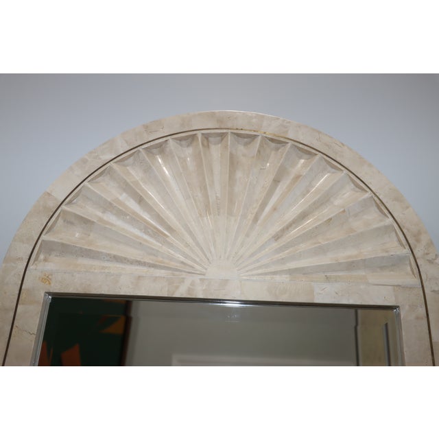 1990's Tessellated Stone Arched Wall Mirrro For Sale - Image 15 of 16