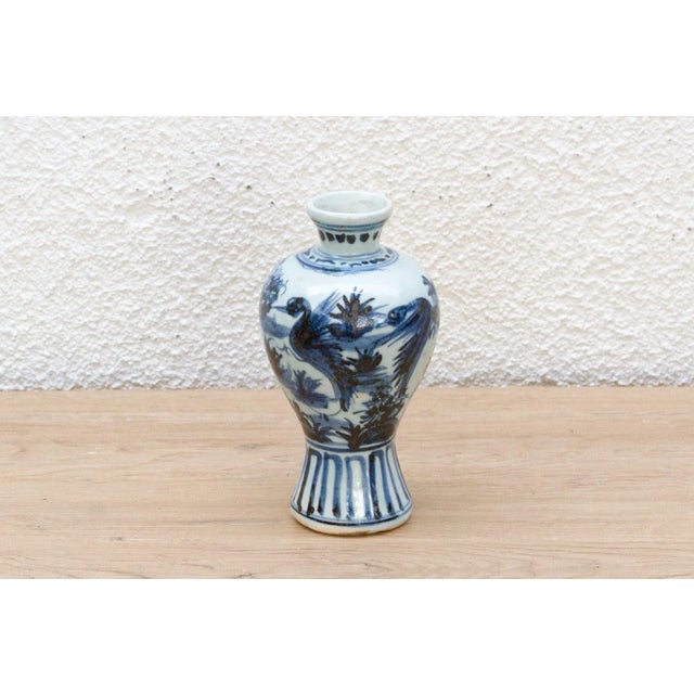 Ceramic Rich Cobalt Blue & White Porcelain Vase For Sale - Image 7 of 9