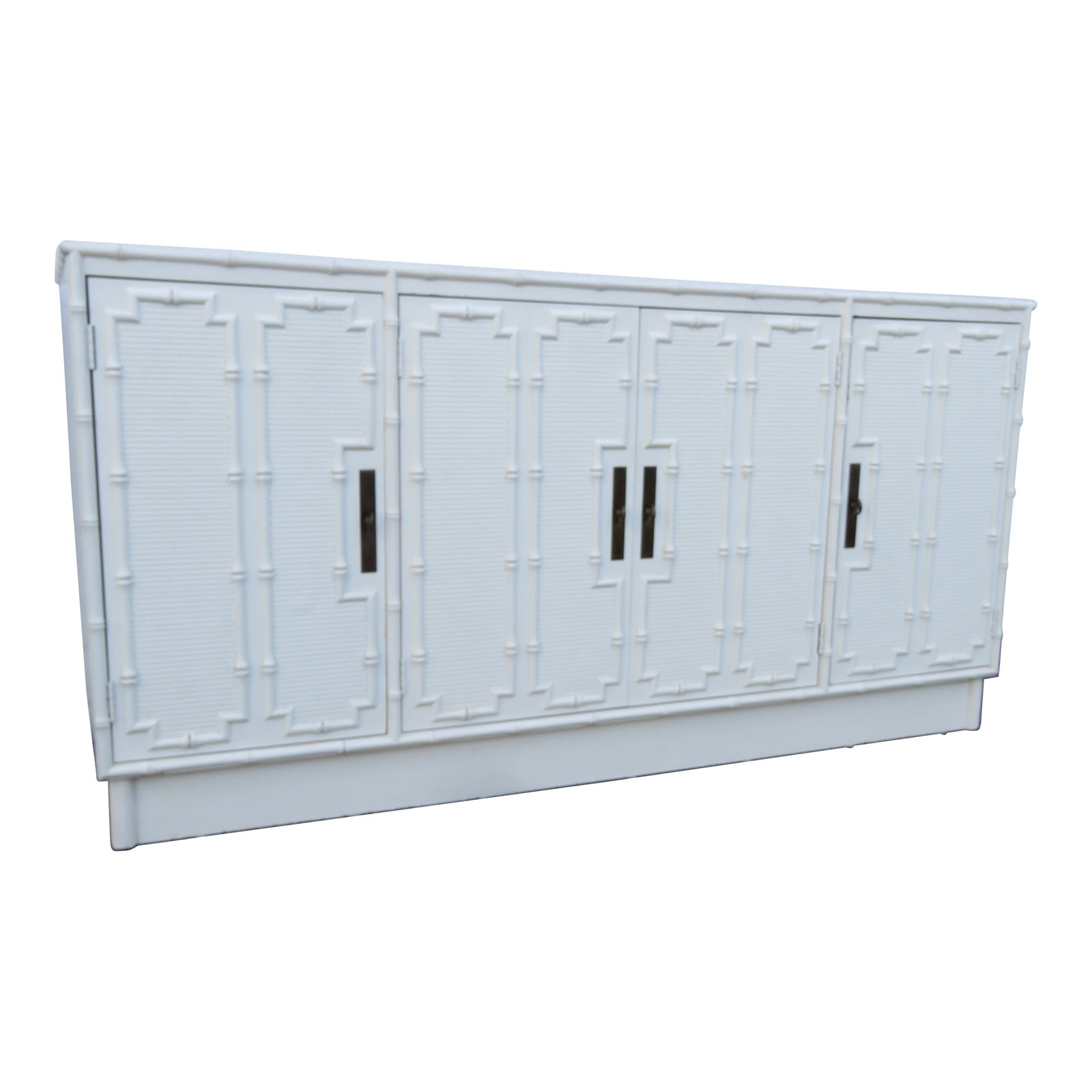 Omega Hollywood Regency Painted Faux Bamboo Buffet Server Storage ...